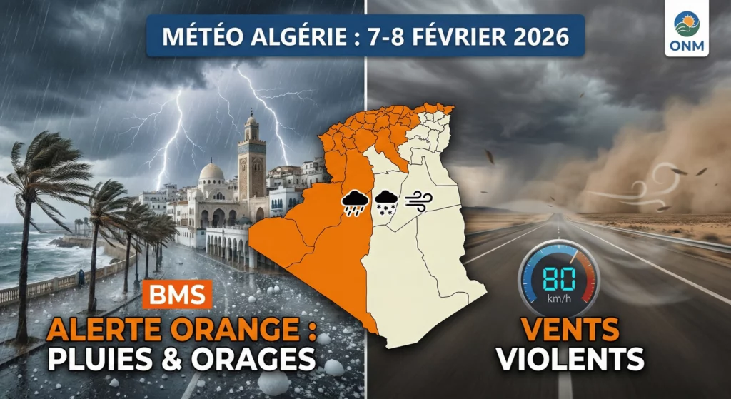 meteo algerie 8 fevrier 2026